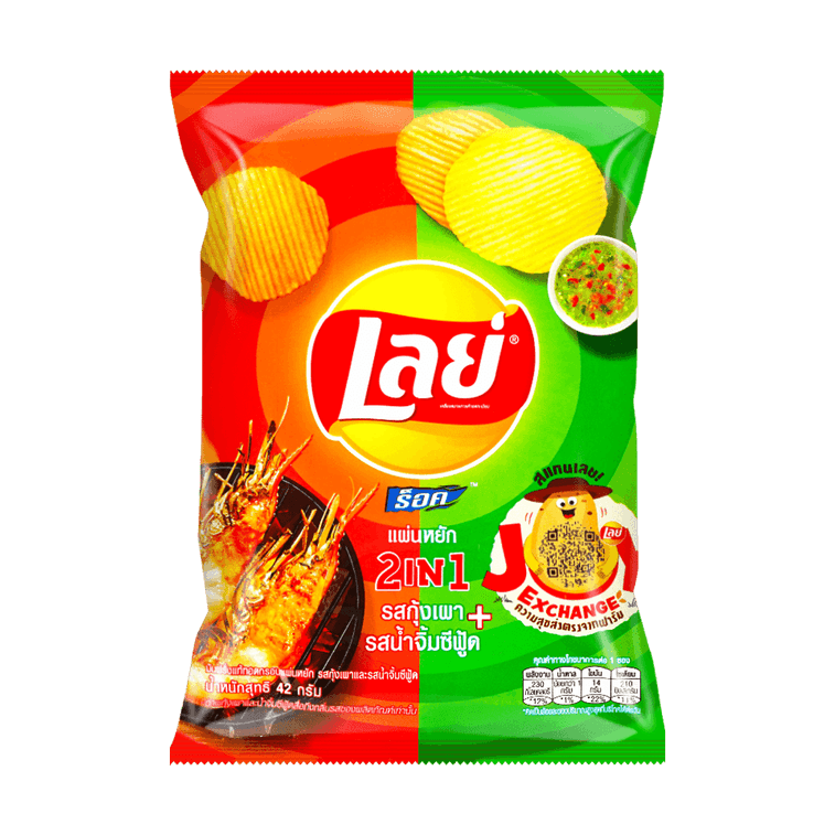 Lays 2-in-1 Mixed Potato Chips - Grilled Shrimp & Seafood, 1.4oz (ONLINE ORDER ONLY)