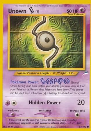 Unown [S] (87/105) [Neo Destiny Unlimited] (Online Only)
