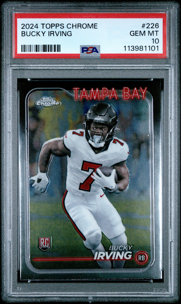 Graded 2024 Topps Chrome Bucky Irving #226 Rookie RC Football Card PSA 10 Gem Mint (ONLINE ORDER ONLY)