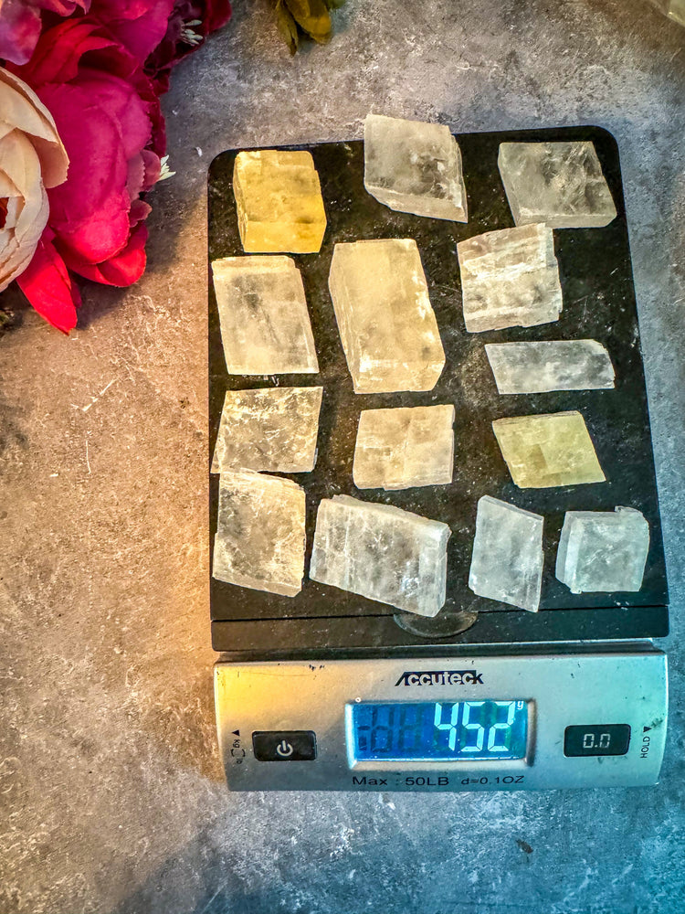 BULK Optical Calcite, 450 G bags, Icelandic Spar, Ethically Sourced Crystals and Stones (ONLINE ORDER ONLY)
