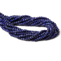 1mm hole Lapis Lazuli Faceted Rondelles 3.5-4mm dia. 122 beads (ONLINE ORDER ONLY)