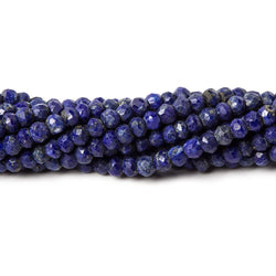 1mm hole Lapis Lazuli Faceted Rondelles 3.5-4mm dia. 122 beads (ONLINE ORDER ONLY)