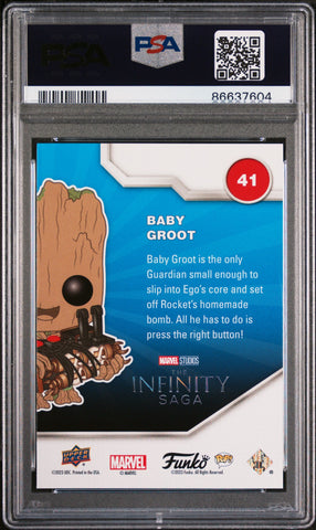 2023 UPPER DECK FUNKO POP MARVEL  BABY GROOT  #41  PSA 10 (Online Order Only)
