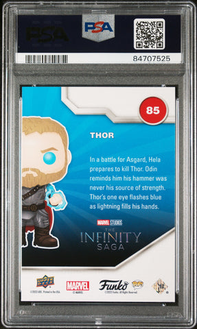 2023 UPPER DECK FUNKO POP MARVEL  THOR PLATINUM #85  PSA 10 (Online Order Only)