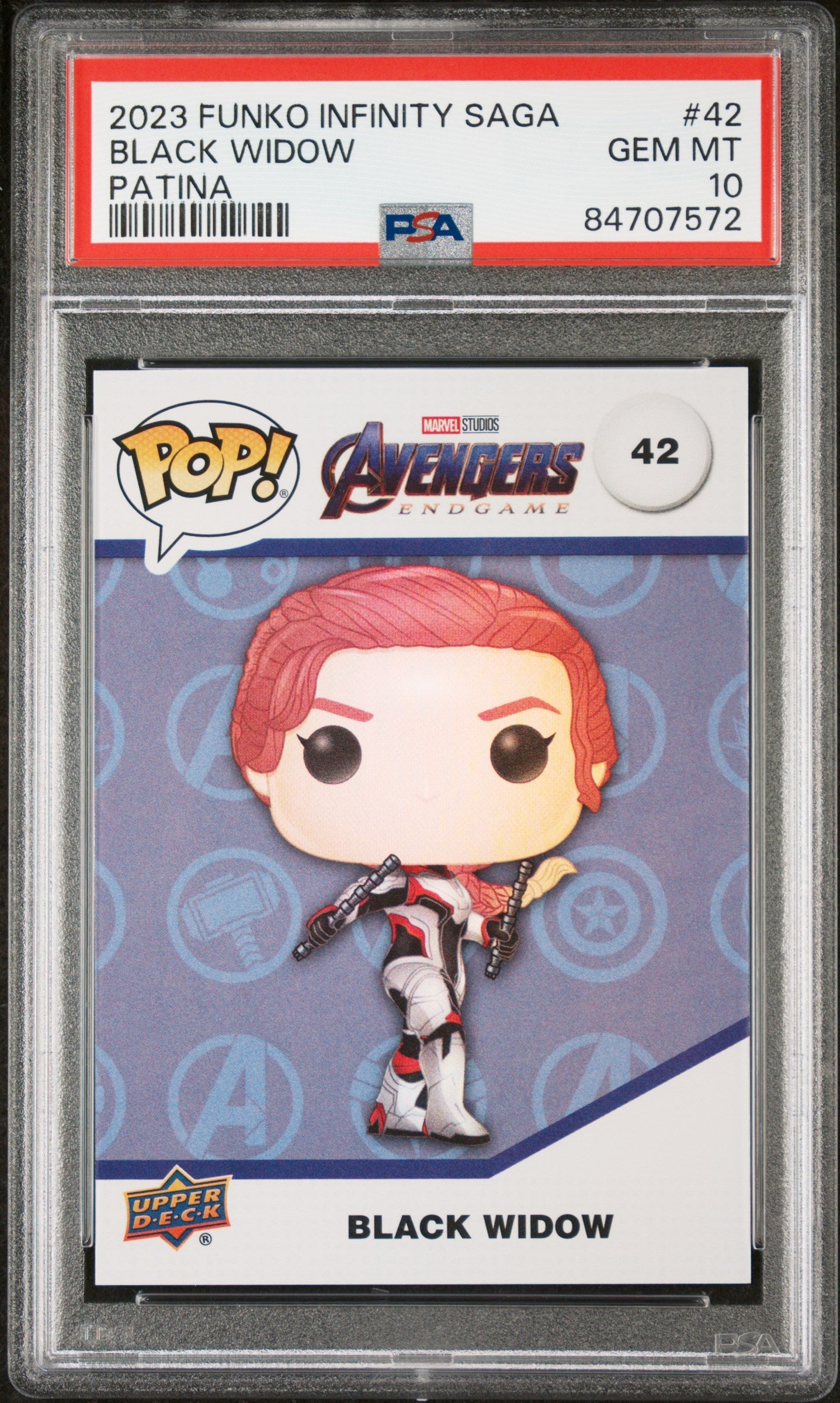 2023 UPPER DECK FUNKO POP MARVEL  BLACK WIDOW PATINA #42  PSA 10 (Online Order Only)