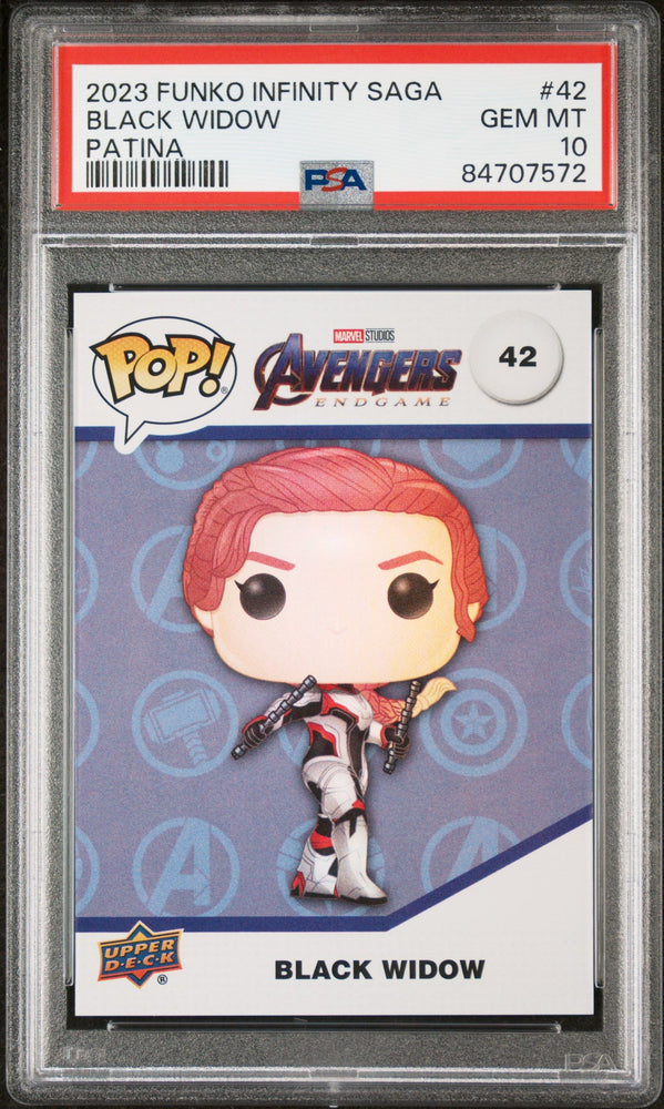 2023 UPPER DECK FUNKO POP MARVEL  BLACK WIDOW PATINA #42  PSA 10 (Online Order Only)