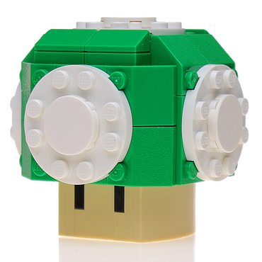 Green Power Mushroom made from LEGO parts - B3 Customs (Online Order Only)