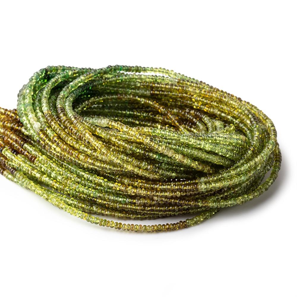 2-2.5mm Green & Brown Apatite Plain Rondelle Beads 16 inch 265 pieces (ONLINE ORDER ONLY)
