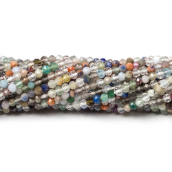 2-2.5mm Multi Gemstone Micro Faceted rondelle beads 13 inch 175 pieces (ONLINE ORDER ONLY)