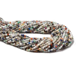 2-2.5mm Multi Gemstone Micro Faceted rondelle beads 13 inch 175 pieces (ONLINE ORDER ONLY)