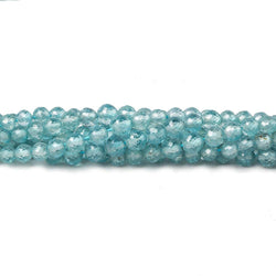 2.5-4mm Blue Zircon micro faceted round 16 inch 146 beads AA (ONLINE ORDER ONLY)