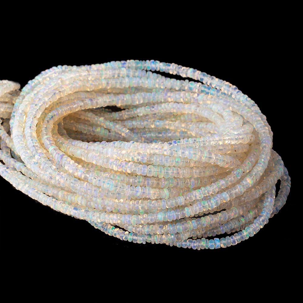 2-3.5mm Pale Ethiopian Opal Plain Rondelle Beads 18 inch 280 pieces (ONLINE ORDER ONLY)