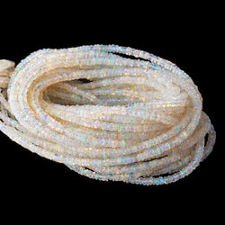 2-3.5mm Pale Ethiopian Opal Plain Rondelle Beads 18 inch 280 pieces (ONLINE ORDER ONLY)