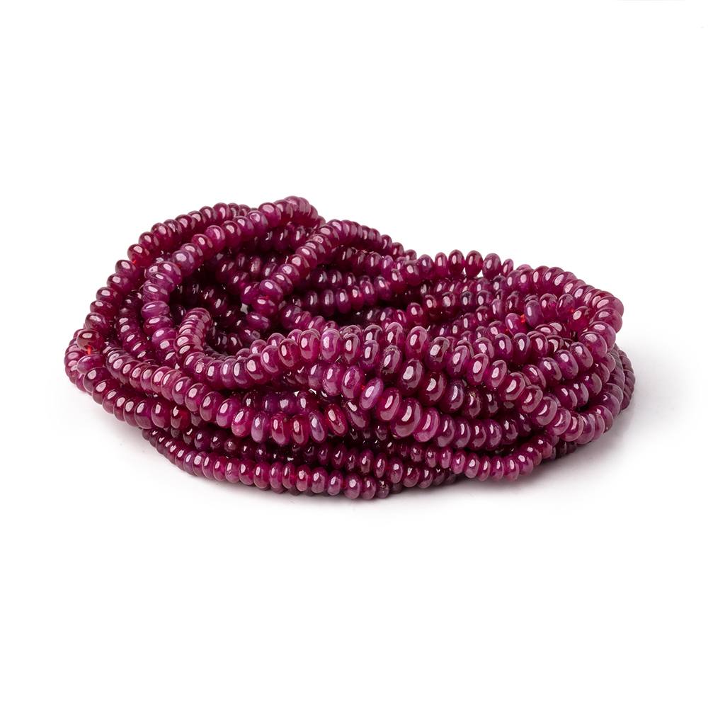 2-3.5mm Ruby Plain Rondelle Beads 16 inch 257 pieces AA (ONLINE ORDER ONLY)