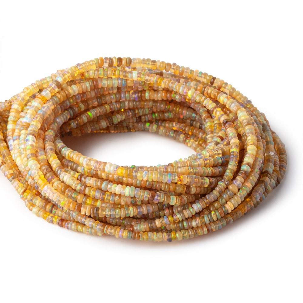 2-3mm Dark Golden Ethiopian Opal plain rondelle beads 18 inch 300 pieces AA (ONLINE ORDER ONLY)