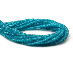 2-3mm Neon Blue Apatite unfaceted rondelle 13 inch 256 Beads (ONLINE ORDER ONLY)