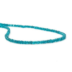 2-3mm Neon Blue Apatite unfaceted rondelle 13 inch 256 Beads (ONLINE ORDER ONLY)