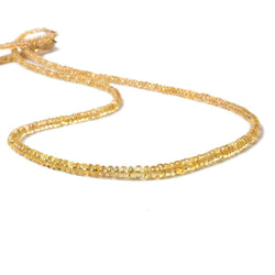 2 - 3mm Orangy Yellow Sapphire Plain Rondelle Beads 18 inch 300 pieces (ONLINE ORDER ONLY)