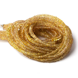 2 - 3mm Orangy Yellow Sapphire Plain Rondelle Beads 18 inch 300 pieces (ONLINE ORDER ONLY)