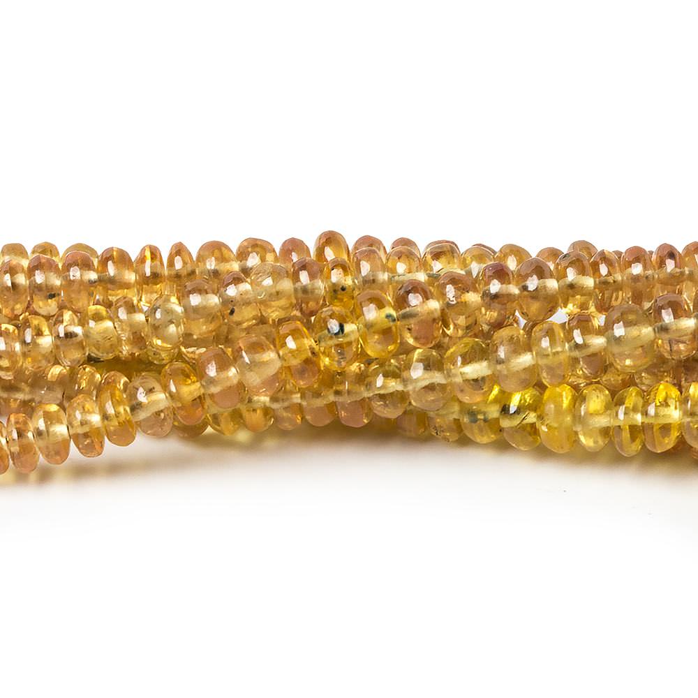 2 - 3mm Orangy Yellow Sapphire Plain Rondelle Beads 18 inch 300 pieces (ONLINE ORDER ONLY)