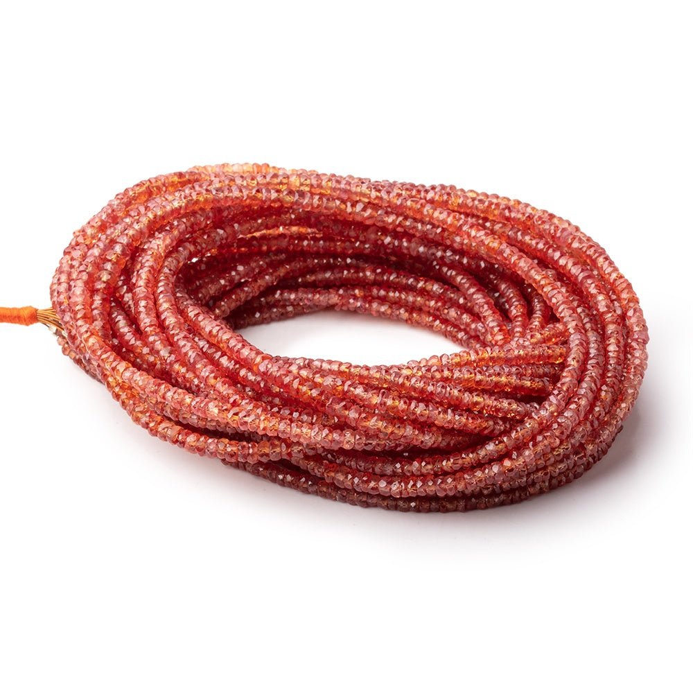 2-3mm Padparadscha Sapphire Faceted Rondelle Beads 18 inch 272 pieces AA (ONLINE ORDER ONLY)