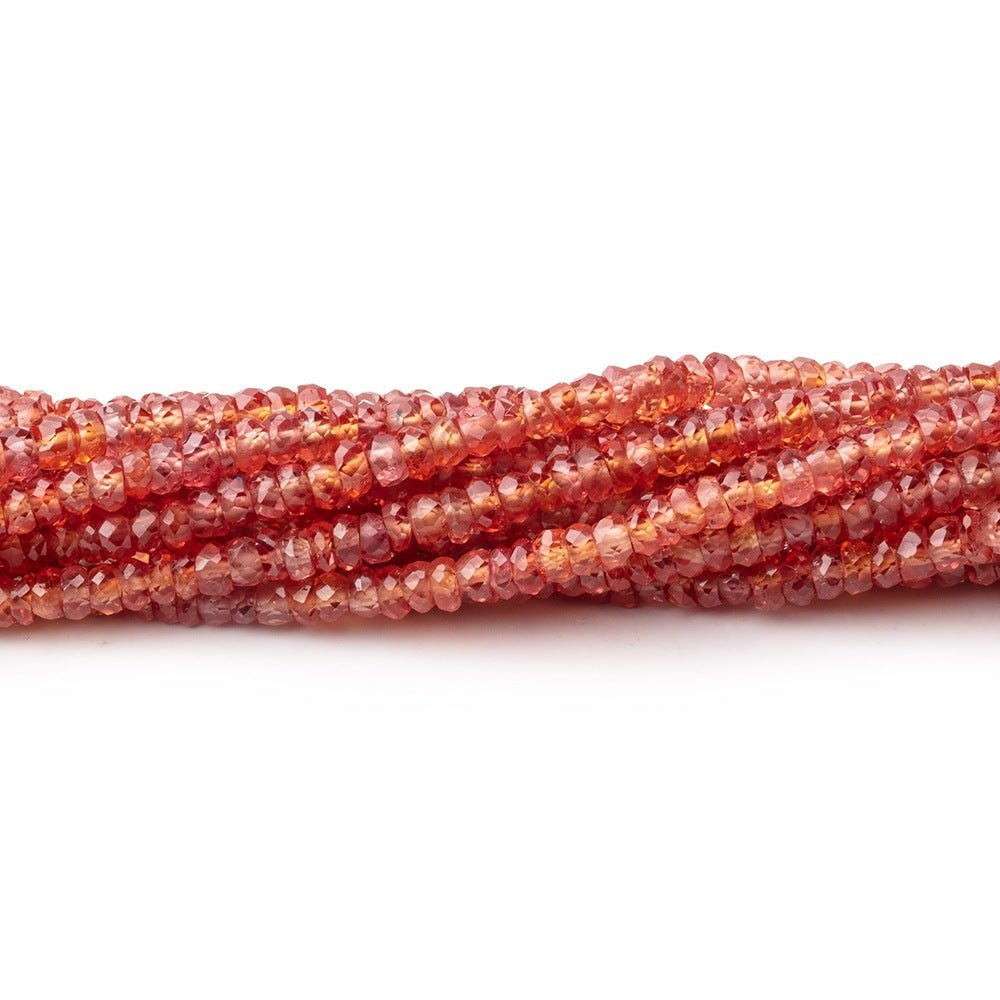 2-3mm Padparadscha Sapphire Faceted Rondelle Beads 18 inch 272 pieces AA (ONLINE ORDER ONLY)