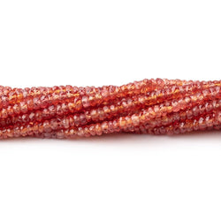 2-3mm Padparadscha Sapphire Faceted Rondelle Beads 18 inch 272 pieces AA (ONLINE ORDER ONLY)