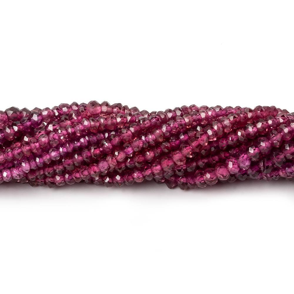 2-3mm Rhodolite Garnet faceted rondelle Beads 14 inch 160 pieces (ONLINE ORDER ONLY)