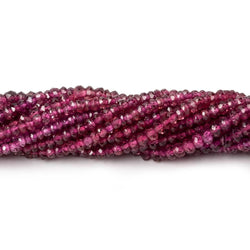 2-3mm Rhodolite Garnet faceted rondelle Beads 14 inch 160 pieces (ONLINE ORDER ONLY)