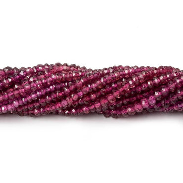 2-3mm Rhodolite Garnet faceted rondelle Beads 14 inch 160 pieces (ONLINE ORDER ONLY)