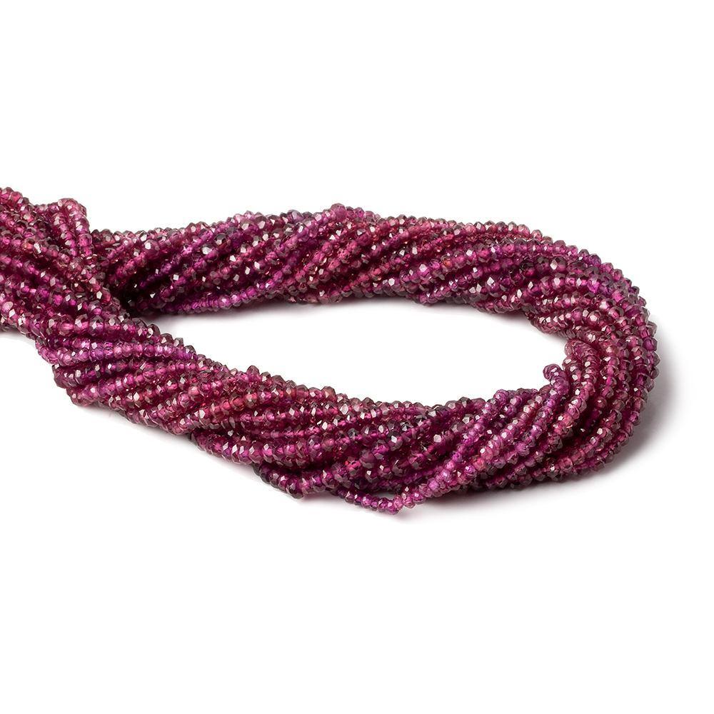 2-3mm Rhodolite Garnet faceted rondelle Beads 14 inch 160 pieces (ONLINE ORDER ONLY)