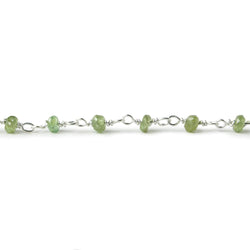 2-3mm Tsavorite Garnet Faceted Rondelle with Sterling Silver Chain by foot 43 pieces (ONLINE ORDER ONLY)