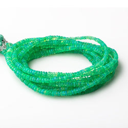 2-4.5mm Lime Green Ethiopian Opal Plain Rondelle Beads 17 inch 245 pieces (ONLINE ORDER ONLY)