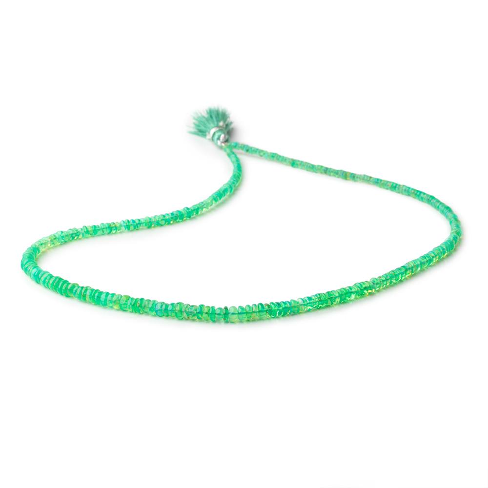 2-4.5mm Lime Green Ethiopian Opal Plain Rondelle Beads 17 inch 245 pieces (ONLINE ORDER ONLY)
