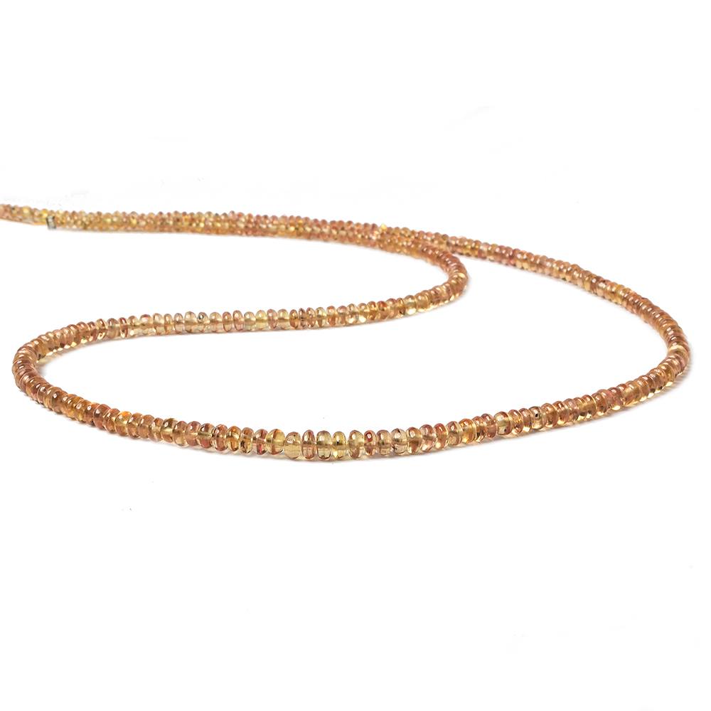 2-4mm Orange Yellow Fancy Sapphire plain rondelles 19 inch 302 beads AA (ONLINE ORDER ONLY)