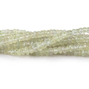 2-4mm Pale Green Sapphire Faceted Rondelle Beads 16 inch 225 pieces (ONLINE ORDER ONLY)