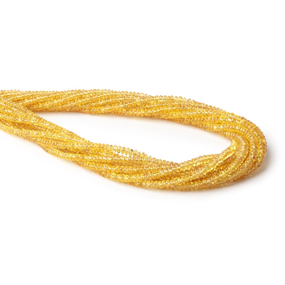 2-4mm Yellow Sapphire Plain Rondelle Beads 18 inch 290 pieces (ONLINE ORDER ONLY)