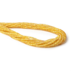 2-4mm Yellow Sapphire Plain Rondelle Beads 18 inch 290 pieces (ONLINE ORDER ONLY)
