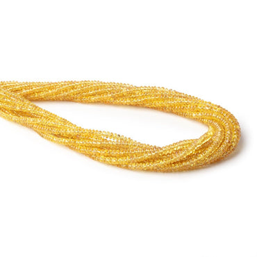 2-4mm Yellow Sapphire Plain Rondelle Beads 18 inch 290 pieces (ONLINE ORDER ONLY)