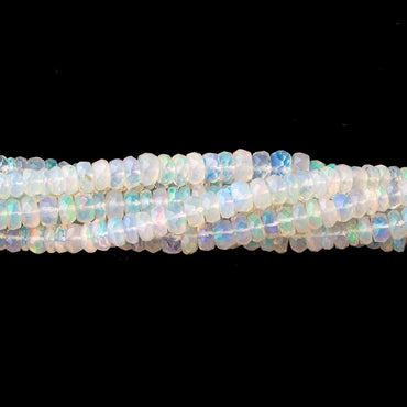 2-5mm Ethiopian Opal Faceted Rondelle Beads 16 inch 230 pieces AA (ONLINE ORDER ONLY)