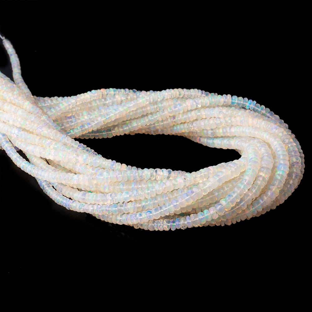 2-5mm Ethiopian Opal Faceted Rondelle Beads 16 inch 230 pieces AA (ONLINE ORDER ONLY)