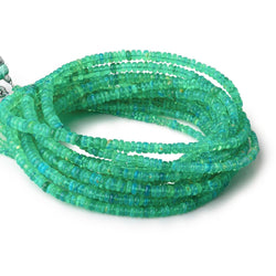 2-5mm Kelly Green Ethiopian Opal Plain Rondelle Beads 18 inch 300 pieces (ONLINE ORDER ONLY)