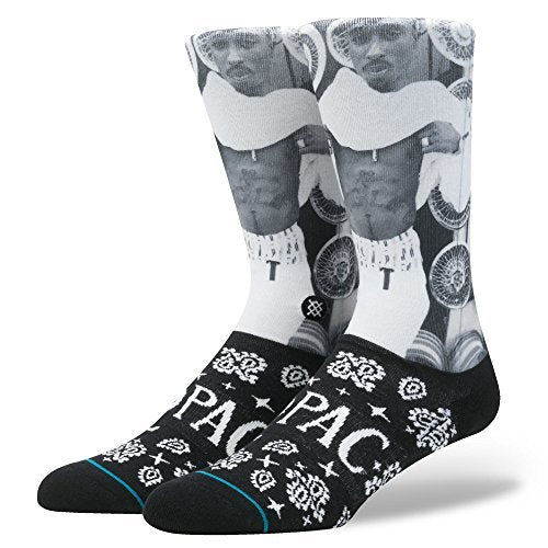 2 Pac - Stance 2 Pac Bandana Crew Socks - Mens Black Size L [Socks] (ONLINE ORDER ONLY)