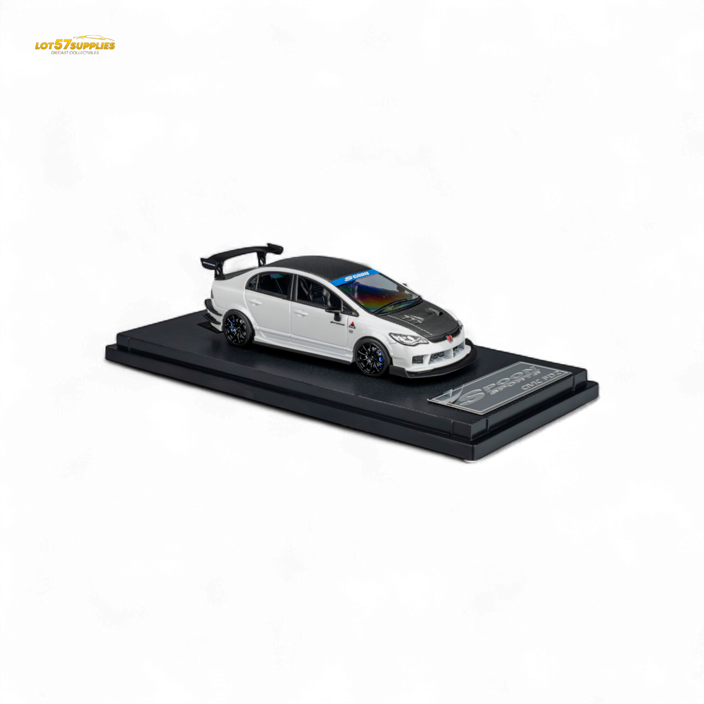 (Pre-Order) Microturbo Honda Civic Type R FD2 Spoon Sports - Metallic White 1:64 (Online Order Only)