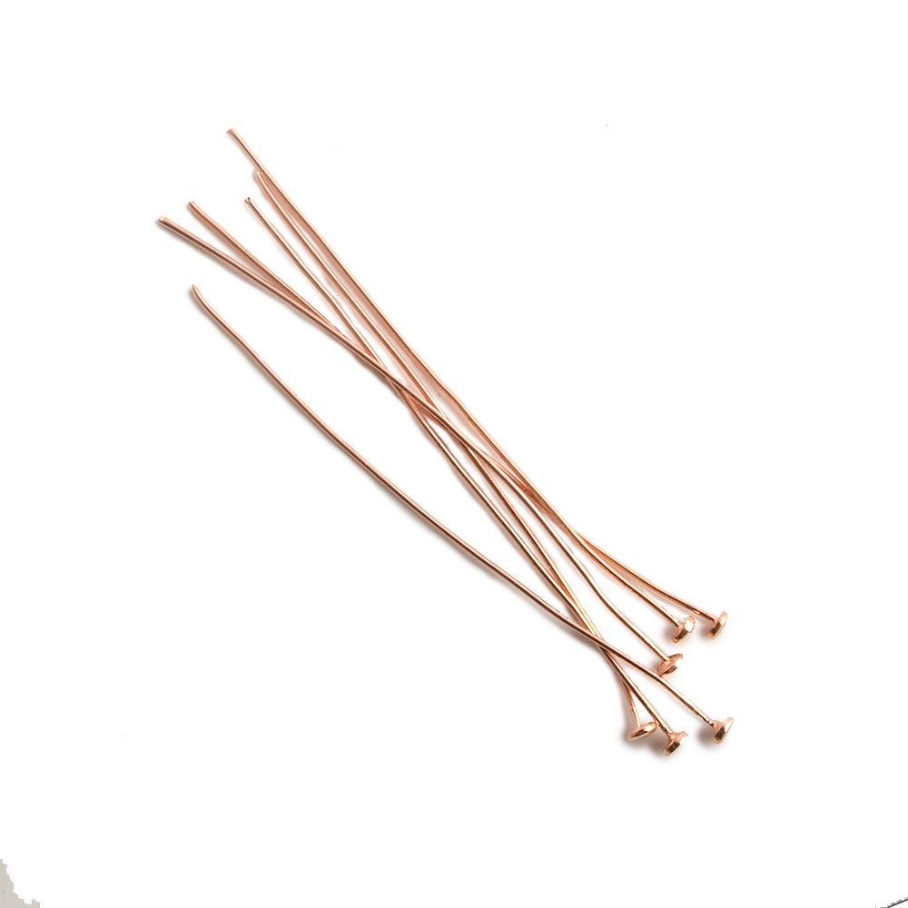 2" length Copper Headpin with flat circular head, 24 Gauge 20 pcs per bag (ONLINE ORDER ONLY)