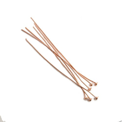2" length Copper Headpin with flat circular head, 24 Gauge 20 pcs per bag (ONLINE ORDER ONLY)