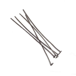 2" length Disc Headpin Black Gold plated .925 Silver, 22 Gauge Wire, 10 pieces per Bag (ONLINE ORDER ONLY)