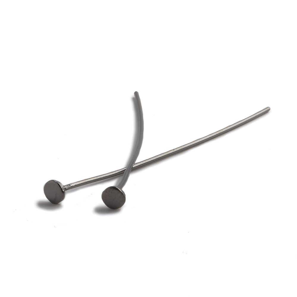 2" length Disc Headpin Black Gold plated .925 Silver, 22 Gauge Wire, 10 pieces per Bag (ONLINE ORDER ONLY)
