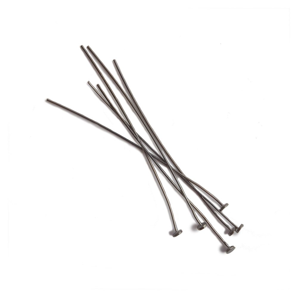 2" length Disc Headpin Black Gold plated .925 Silver, 24 Gauge Wire, 10 pieces per Bag (ONLINE ORDER ONLY)