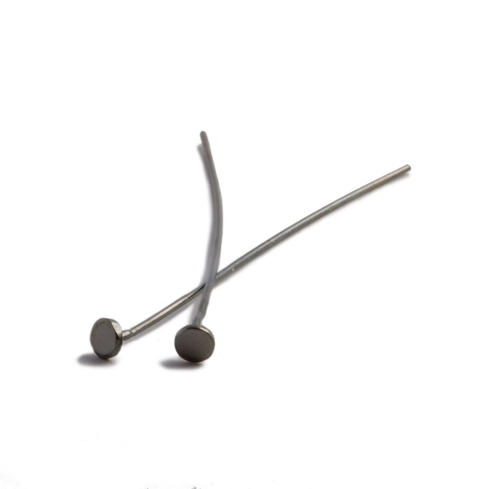 2" length Disc Headpin Black Gold plated .925 Silver, 24 Gauge Wire, 10 pieces per Bag (ONLINE ORDER ONLY)